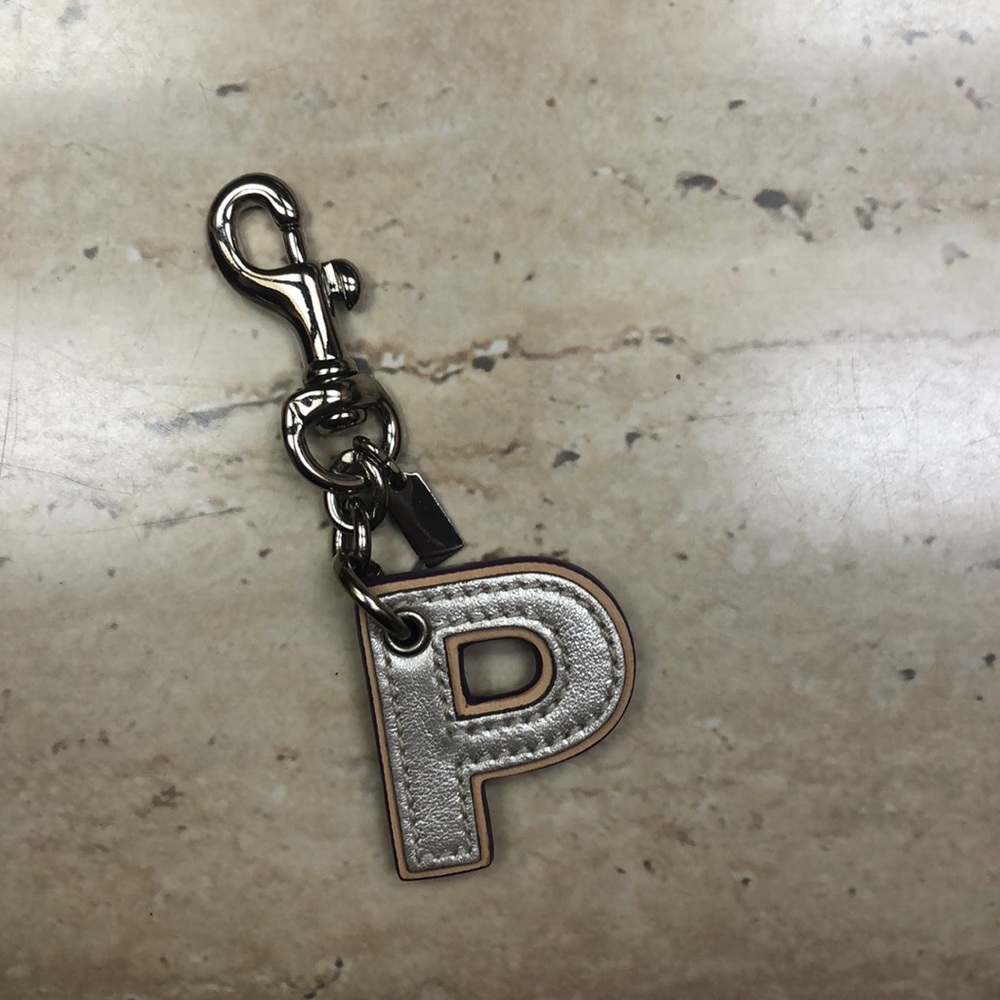 Letter P Coach Keychain